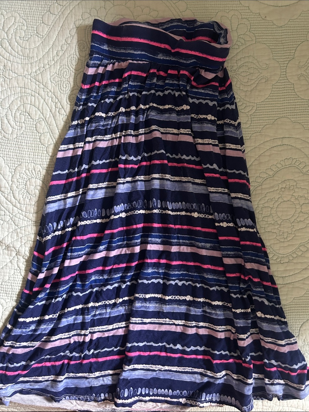 Cherokee Navy Skirt with Pink and Light Purple Stripes